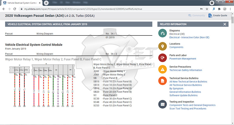 take OE wiring diagram by alldata online