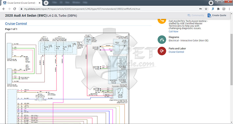 wiring diagram in alldata online