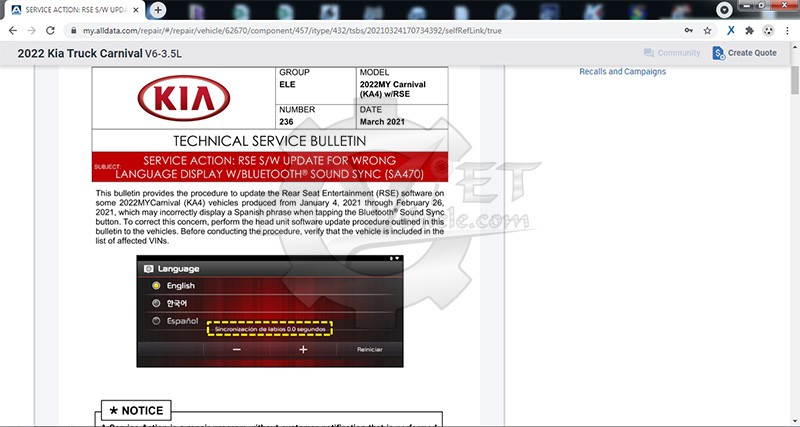 take tsb by alldata online