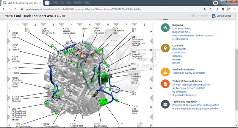 components location in alldata online