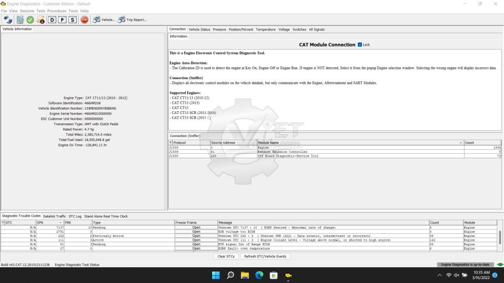 NAVISTAR ENGINE DIAGNOSTIC CAT v43.12