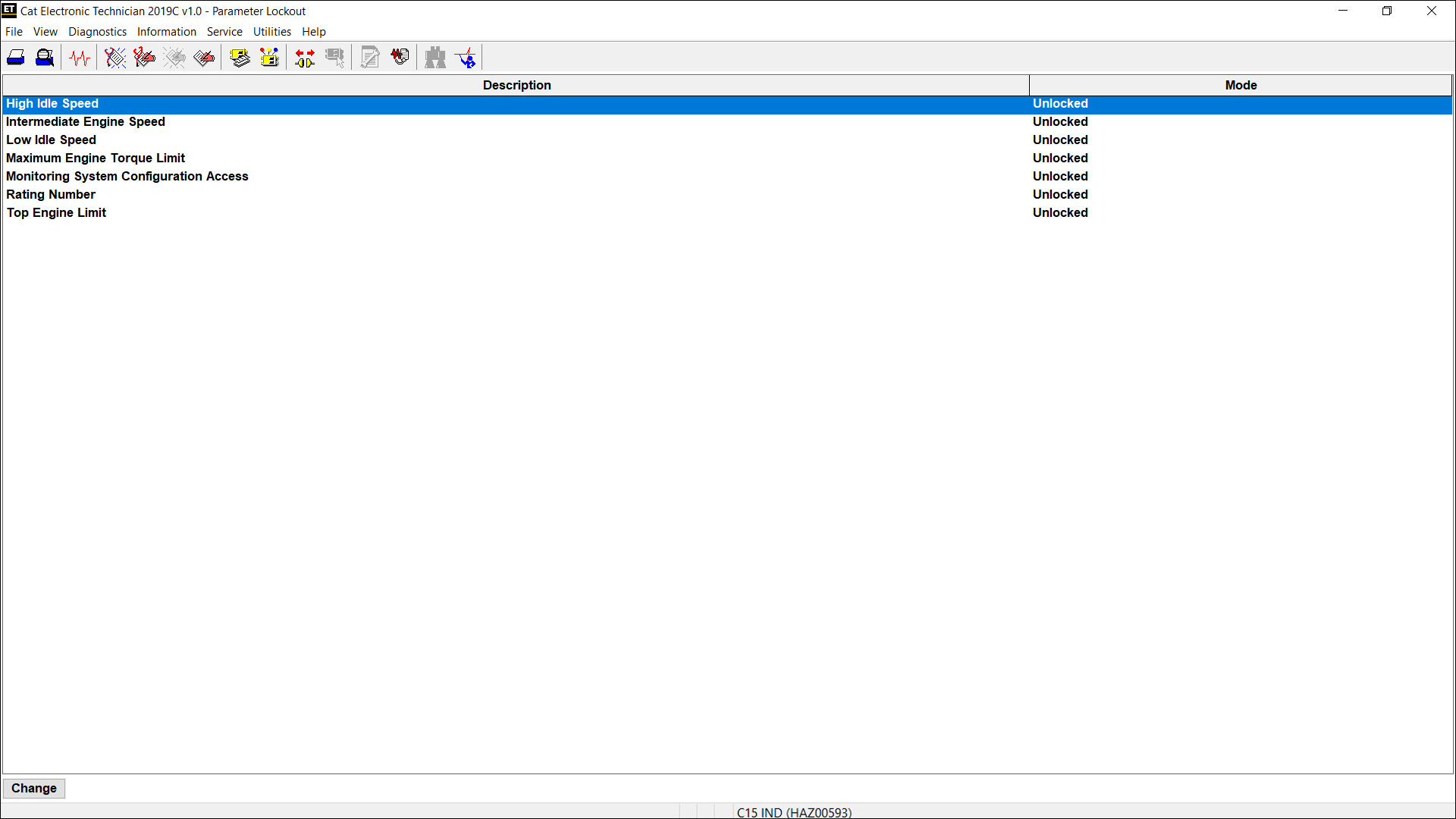 Accessing Parameter Lockout on CAT ET Software