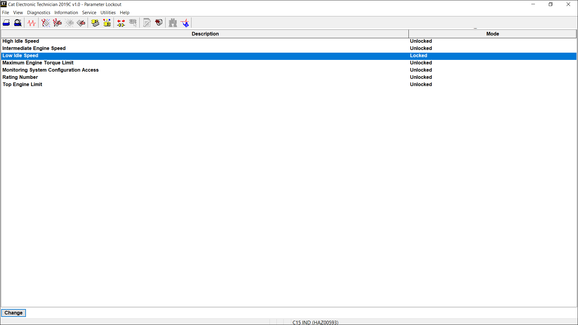 Accessing Parameter Lockout on CAT ET Software