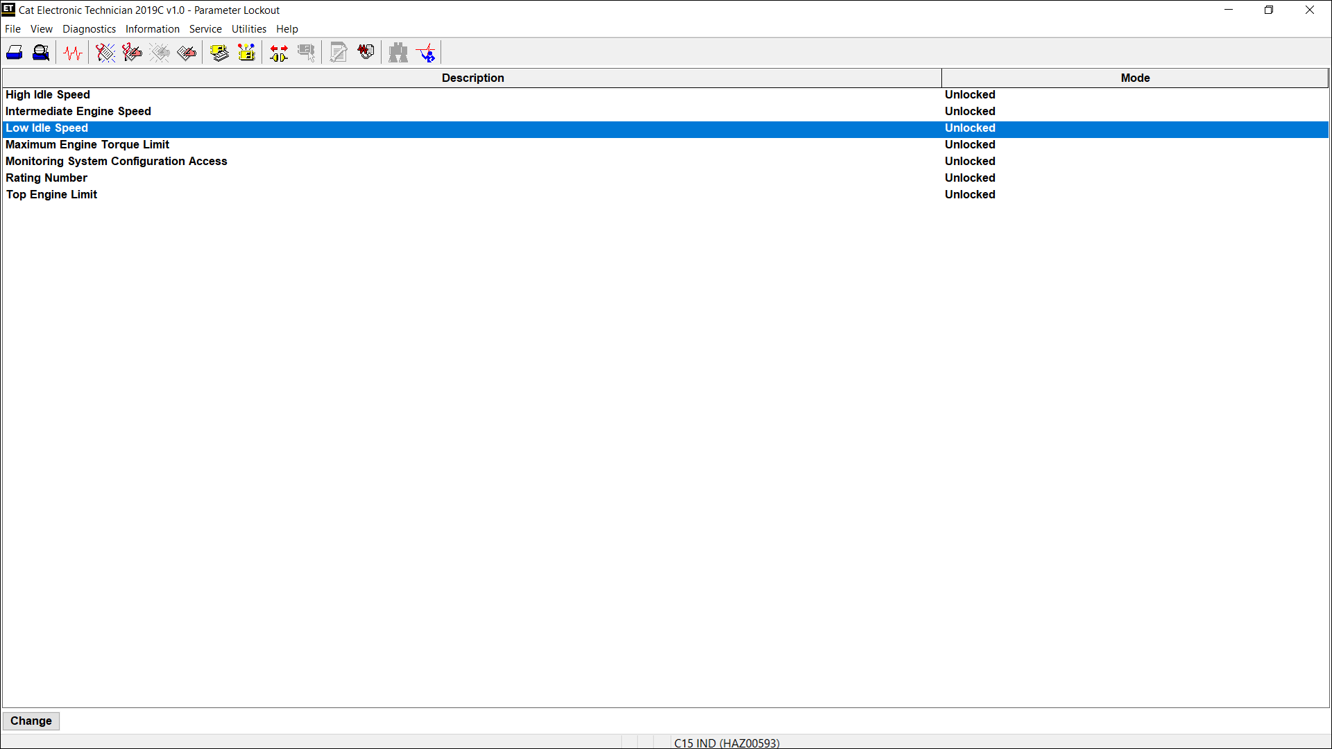 Accessing Parameter Lockout on CAT ET Software