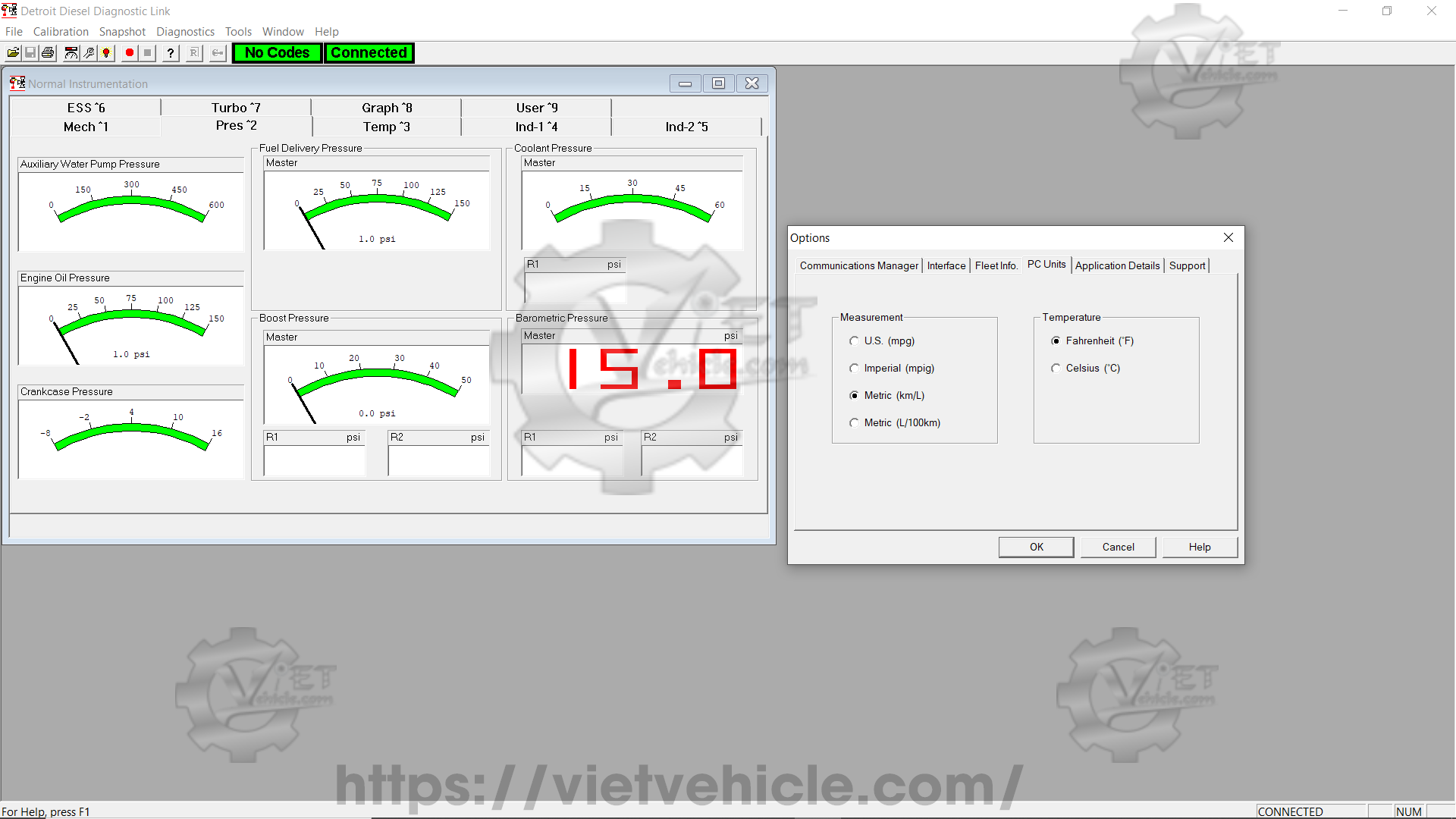 How to Change measurement on Detroit using DDDL 1