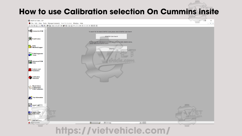 How to use Calibration selection