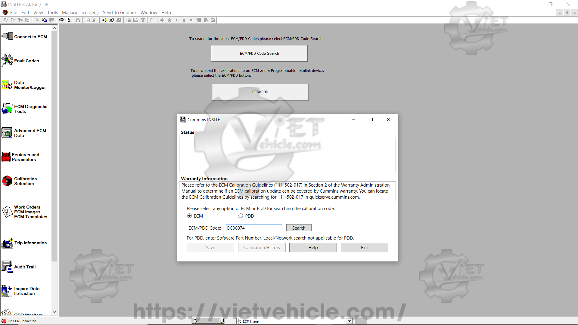 How to use Calibration selection 2