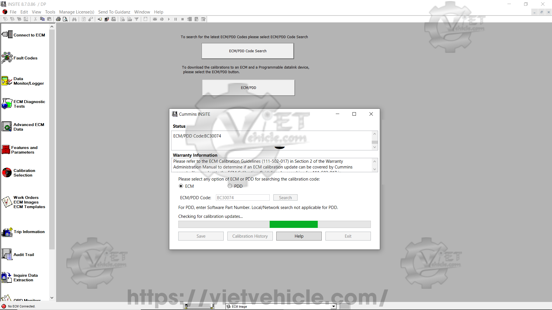How to use Calibration selection 4