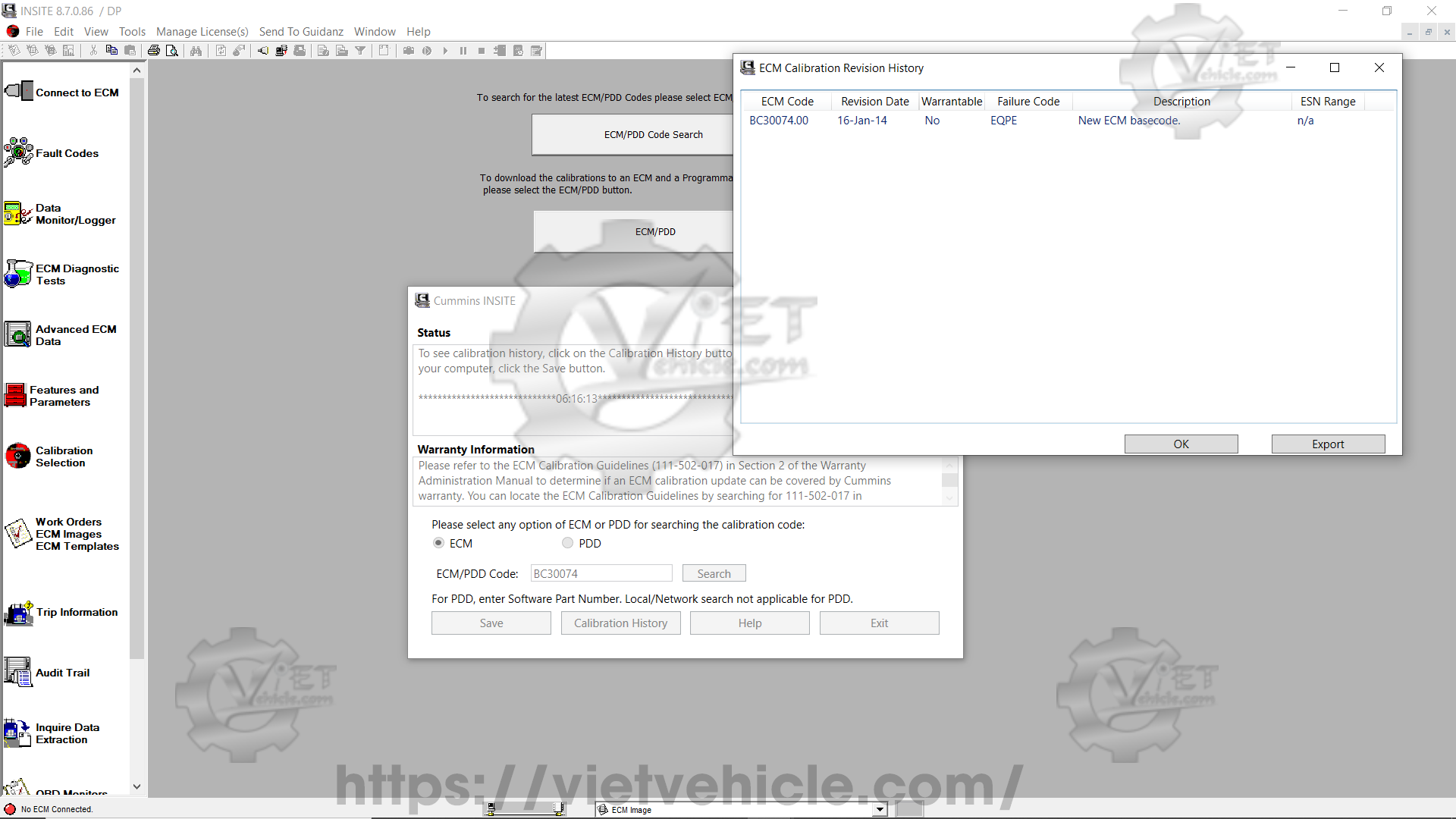 How to use Calibration selection 5
