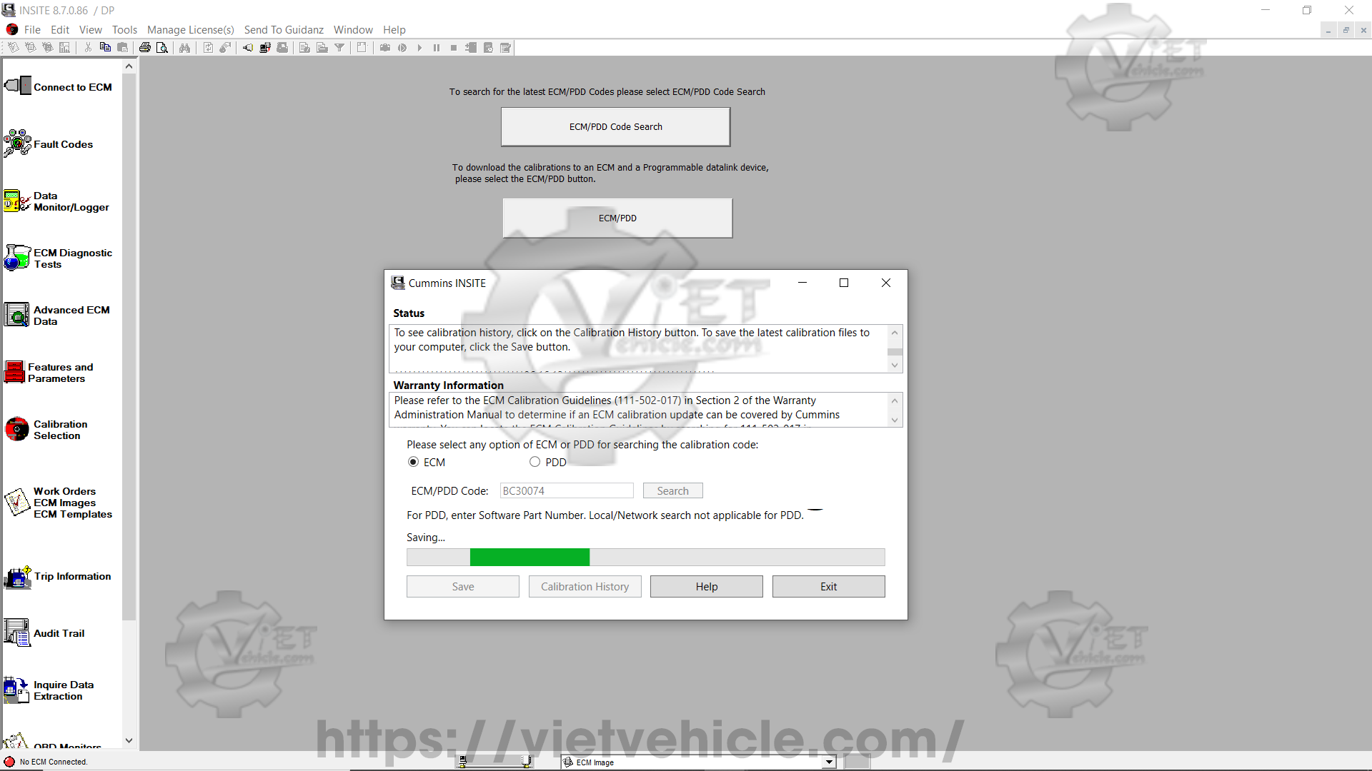 How to use Calibration selection 6
