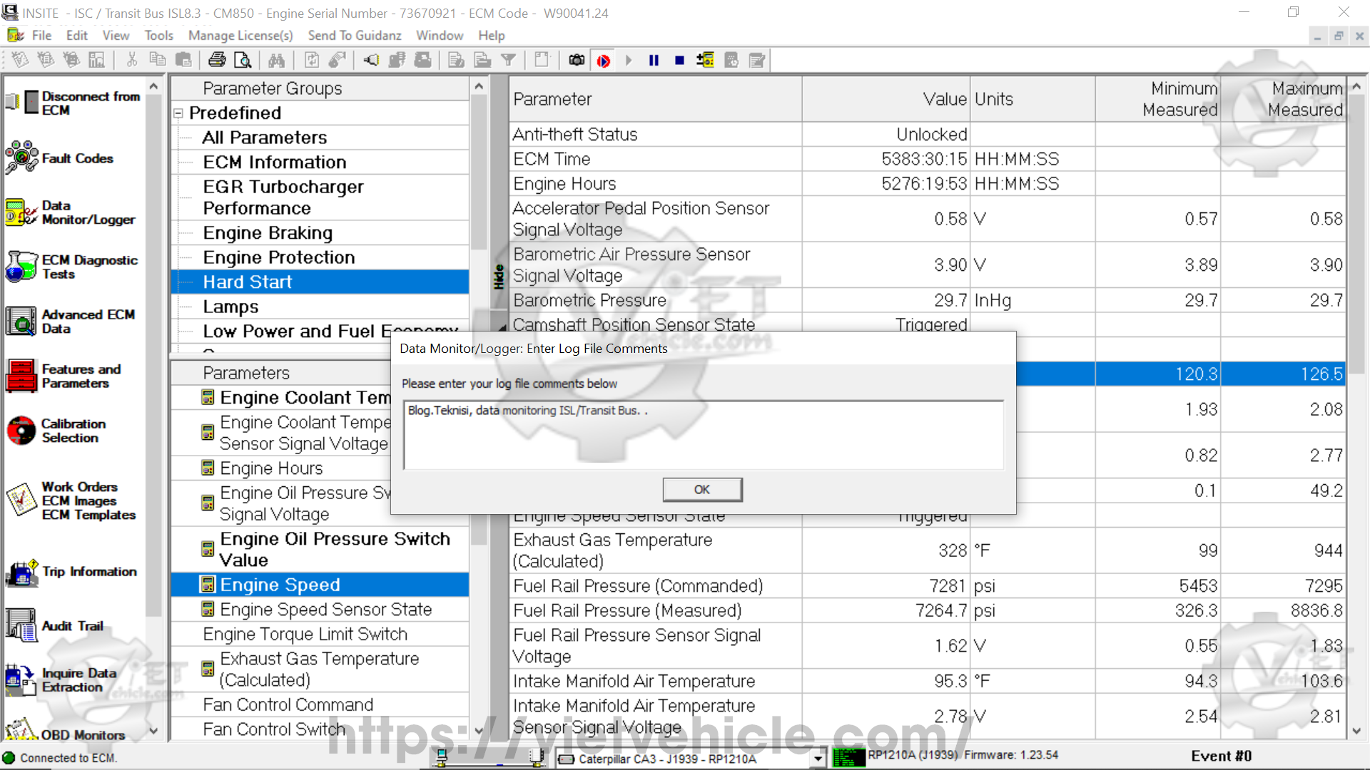 How to use Data monitor on Cummins Insite 12