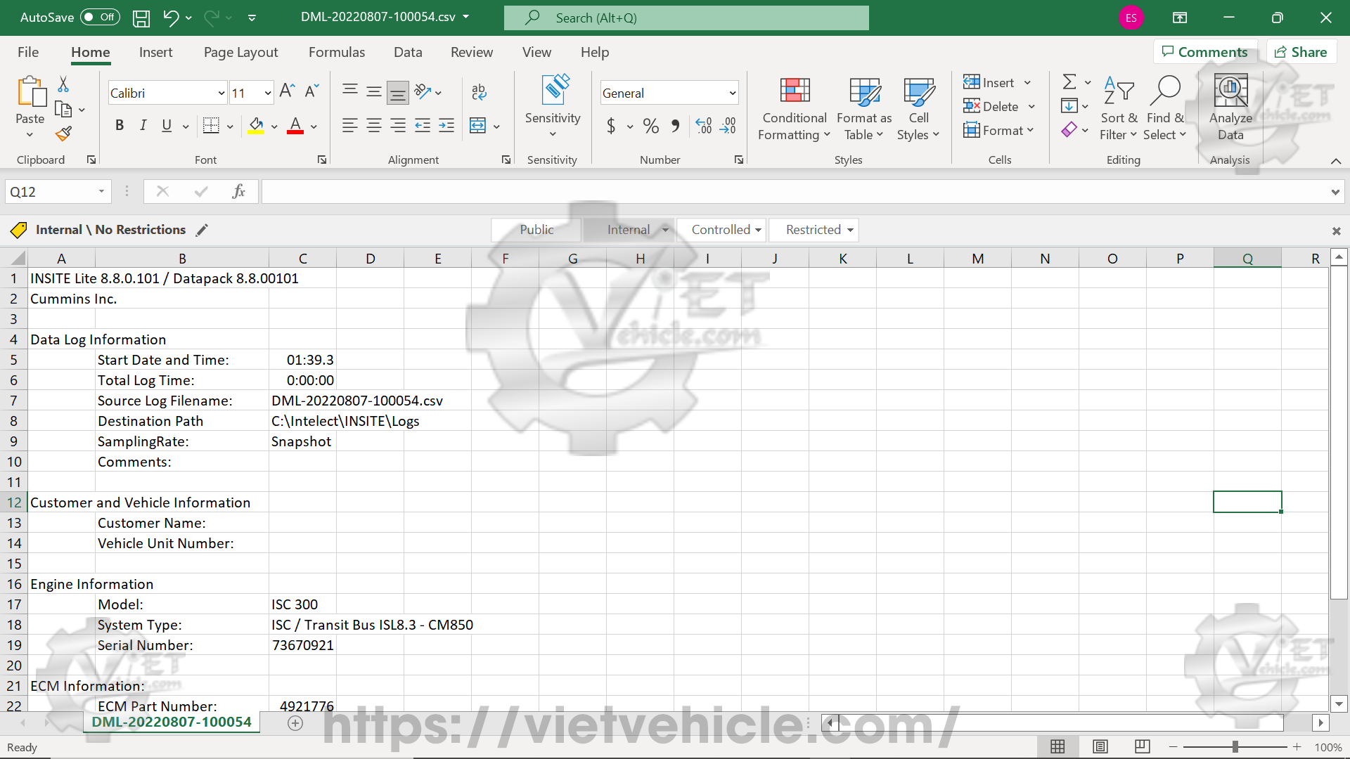 How to use Data monitor on Cummins Insite 15