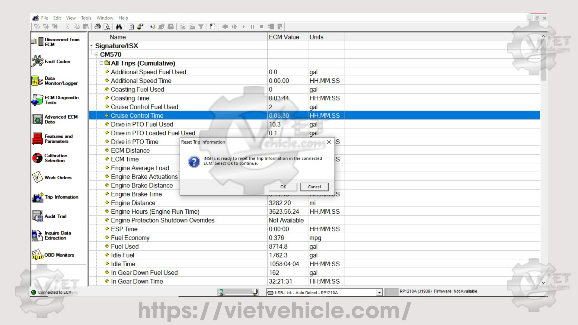 What is Trip Information on Cummins Insite 4