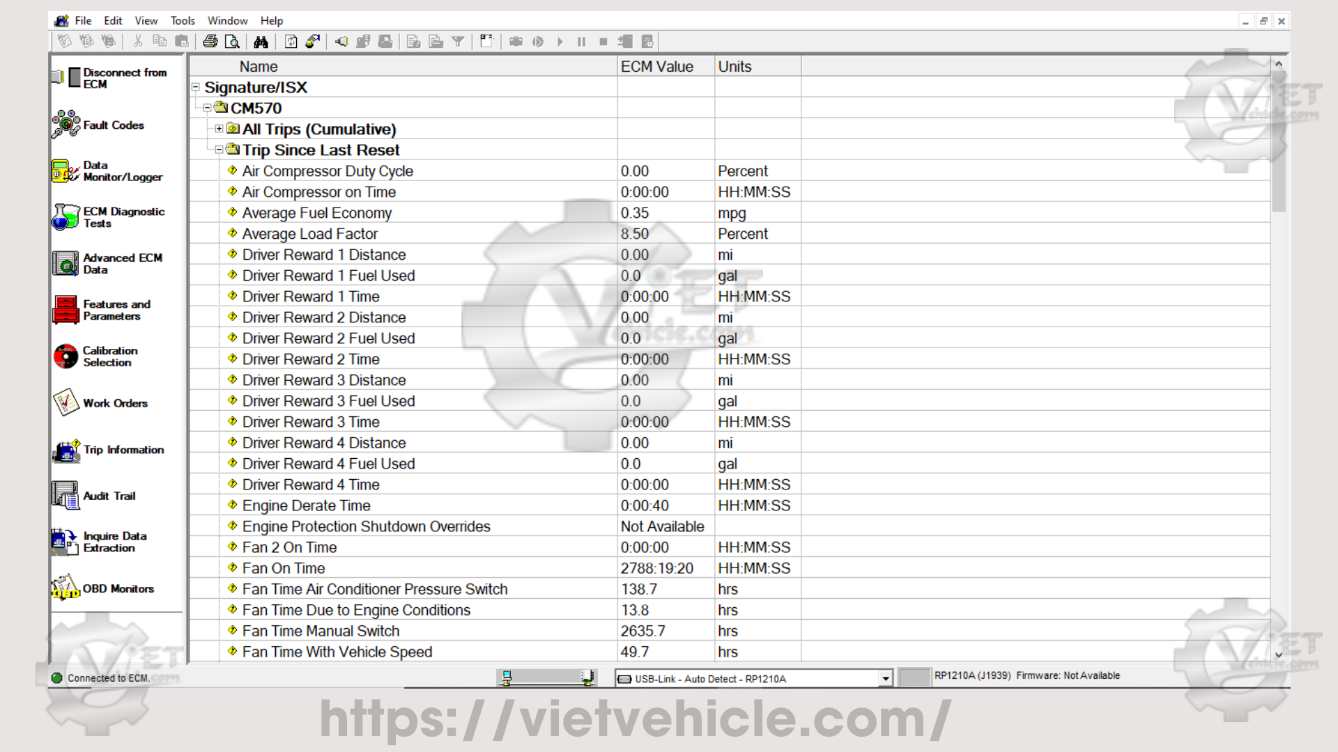 What is Trip Information on Cummins Insite 6