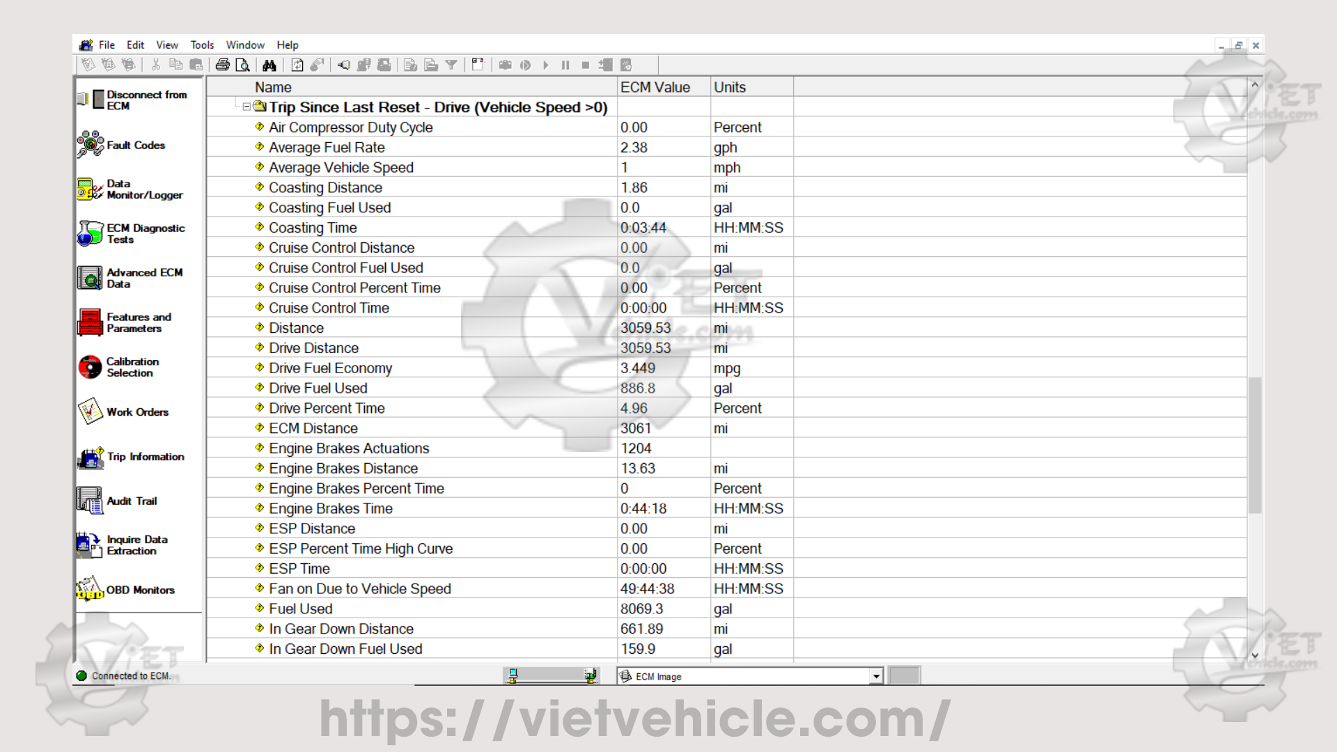 What is Trip Information on Cummins Insite 7