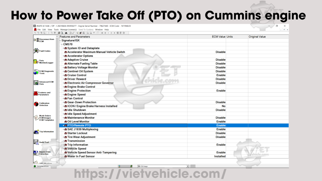 How to Power Take Off PTO on Cummins engine 5