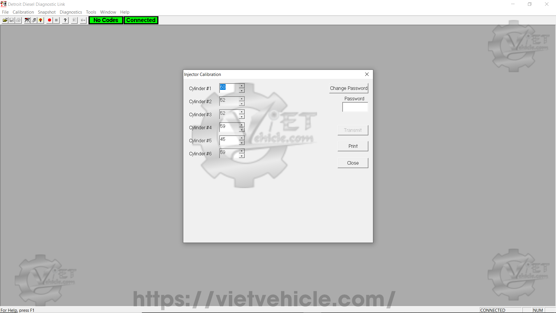 How to calibration injector on Detroit engine using DDDL 1