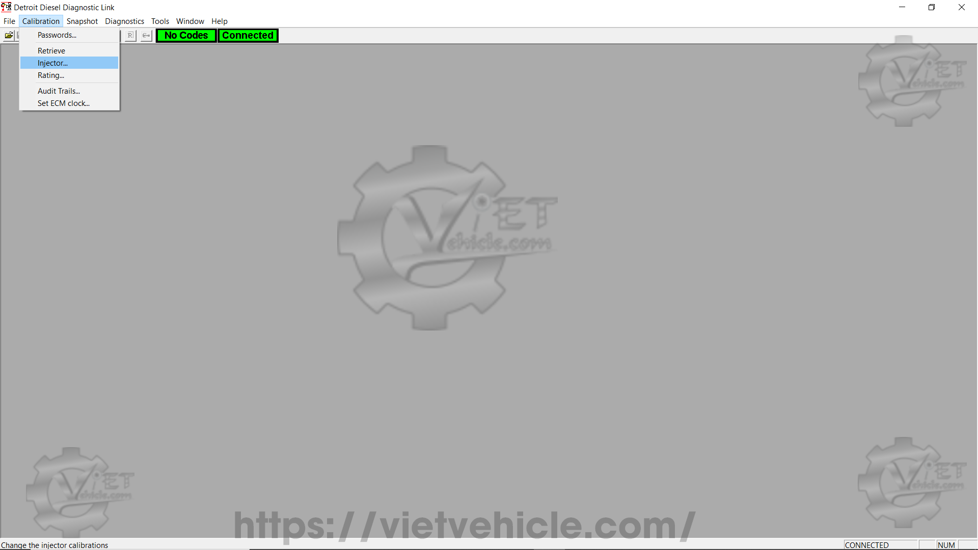 How to calibration injector on Detroit engine using DDDL 2