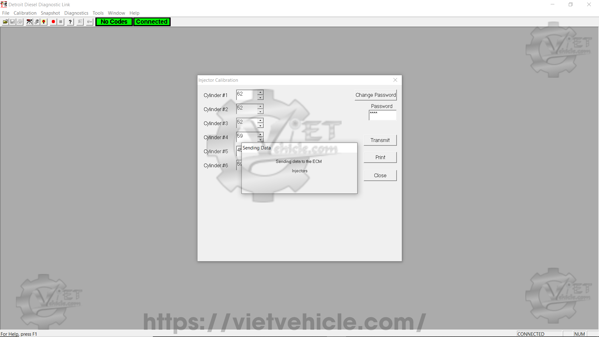 How to calibration injector on Detroit engine using DDDL 5