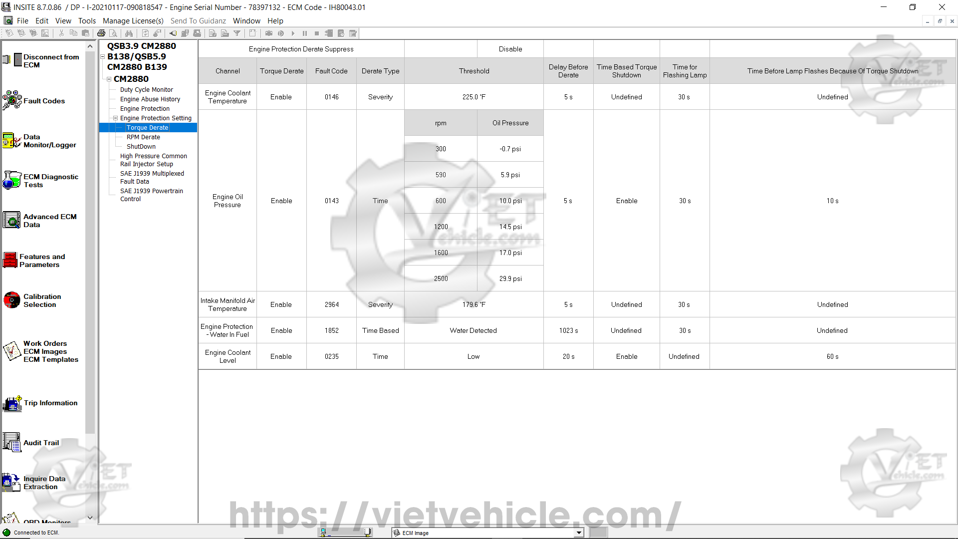 How to use Advanced ECM data on Cummins Insite 5
