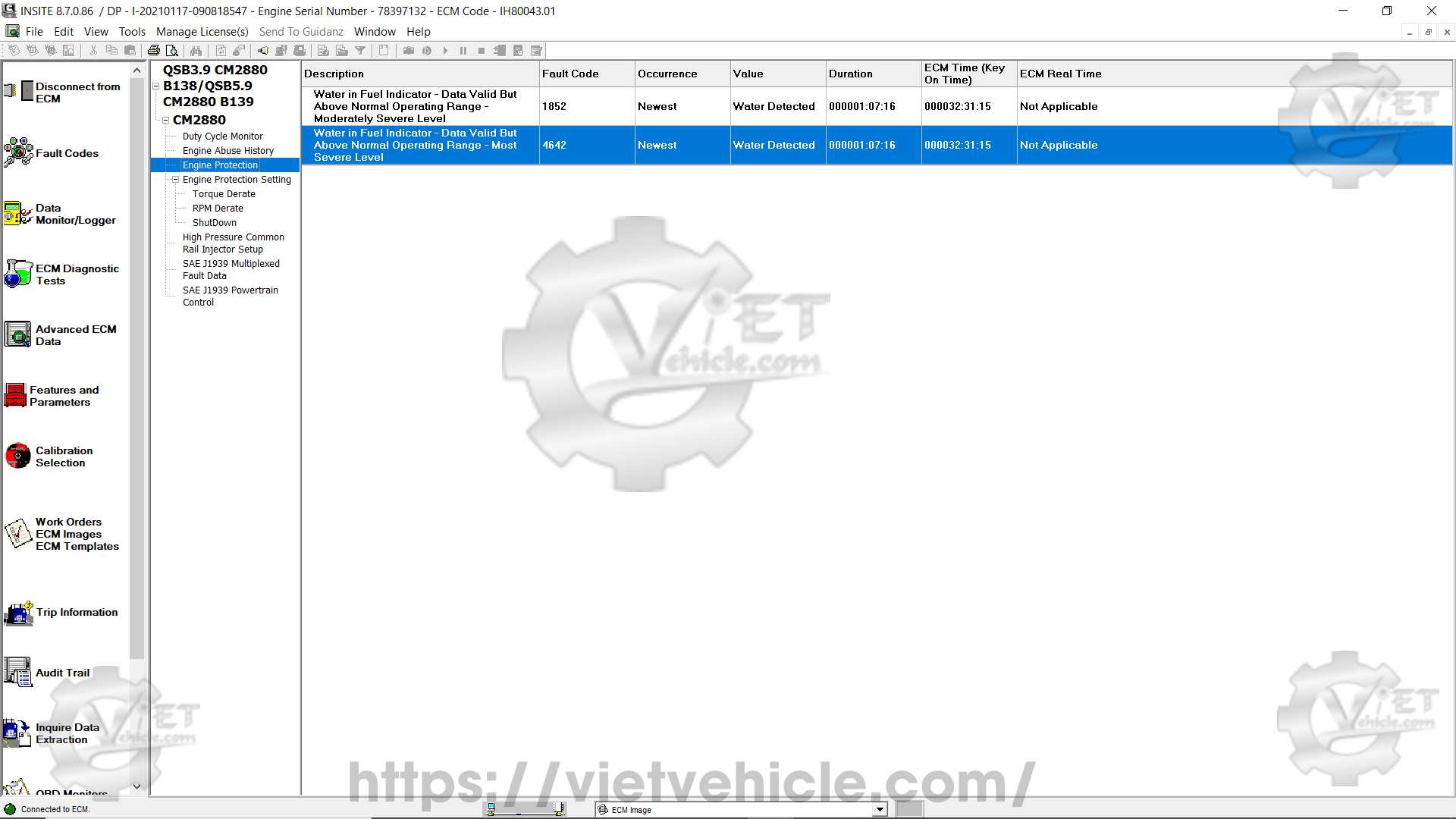 How to use Advanced ECM data on Cummins Insite 8