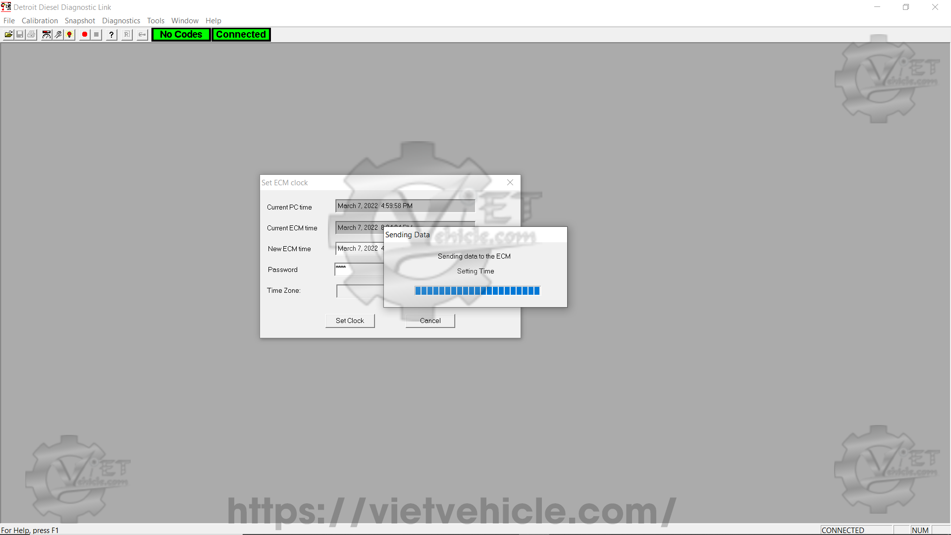 How to use Audit trail function and set ECM clock on Detroit DDDL 8