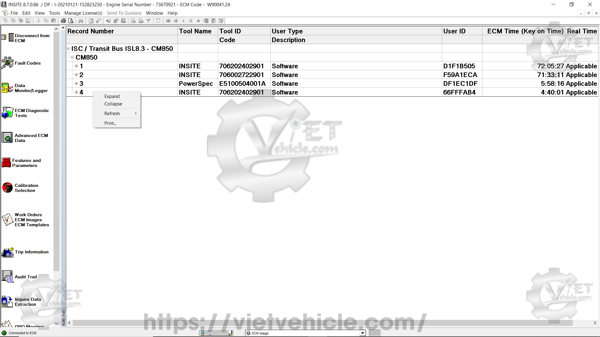 What is Audit Trail on Cummins Insite 2