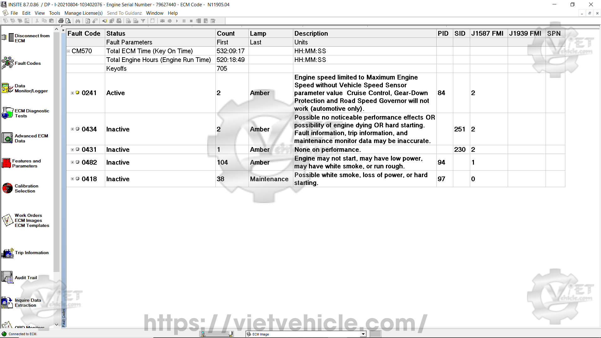 What is ECM Image on Cummins Insite 4