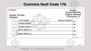 Cummins Fault Code 176, SPN 3464 Electronic Throttle Control Actuator Driver Circuit - Voltage Below Normal or Shorted to Low Source 3 Cummins Fault Code 176
