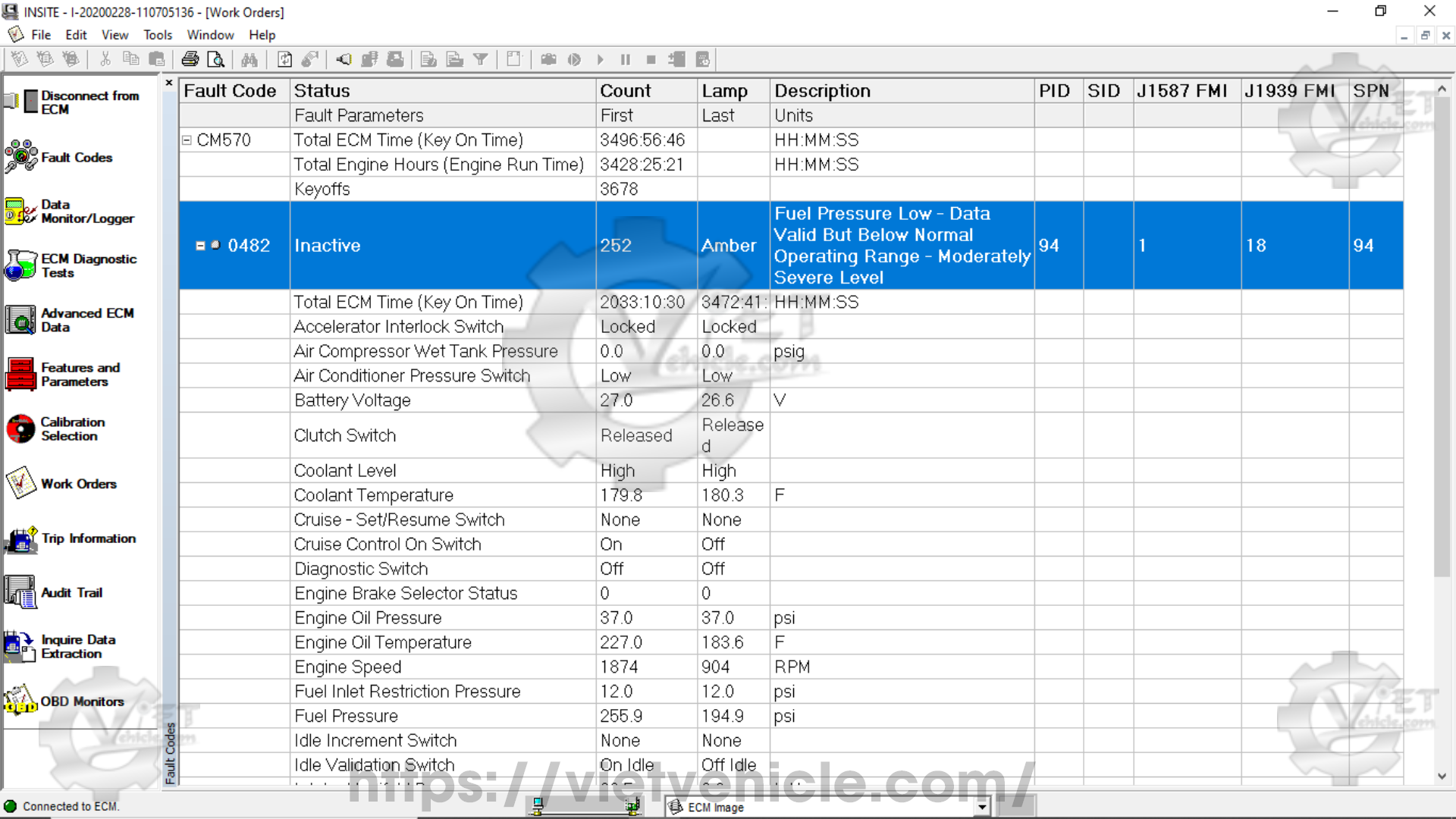 How to use Fault Code function on Cummins Insite 1