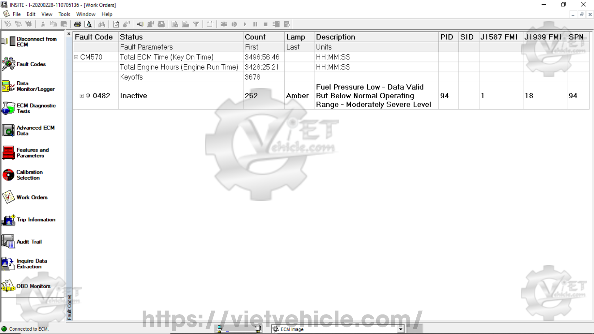 How to use Fault Code function on Cummins Insite 4