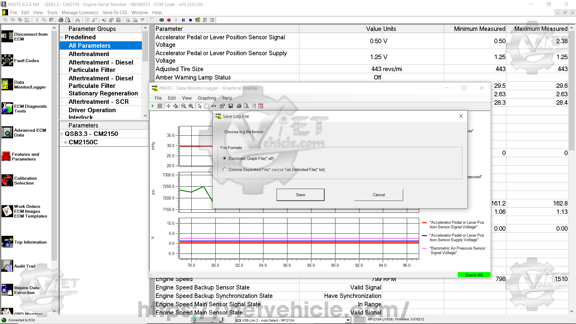 How to use Graphical Monitoring function on Cummins Insite 6
