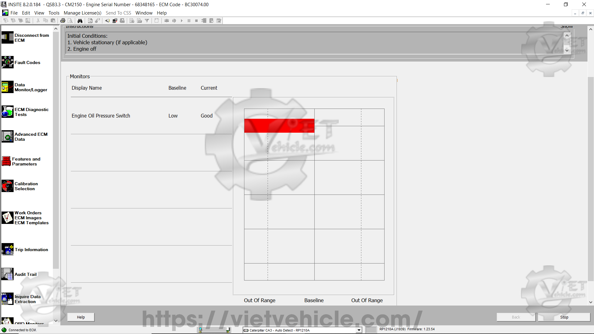 How to use Switch and Sensor Intermittent connection test function on Cummins Insite 10
