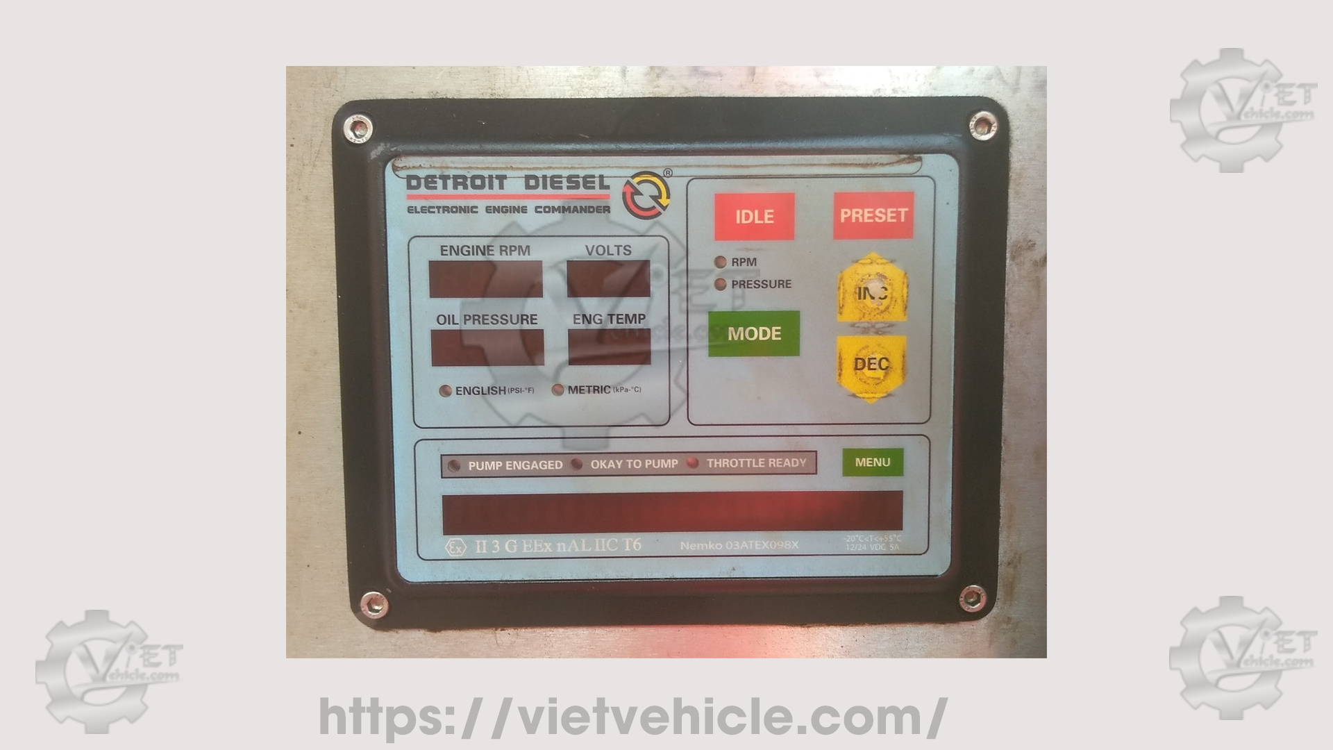 Engine display wiring diagram and pinout for Caterpillar Cummins Detroit 5