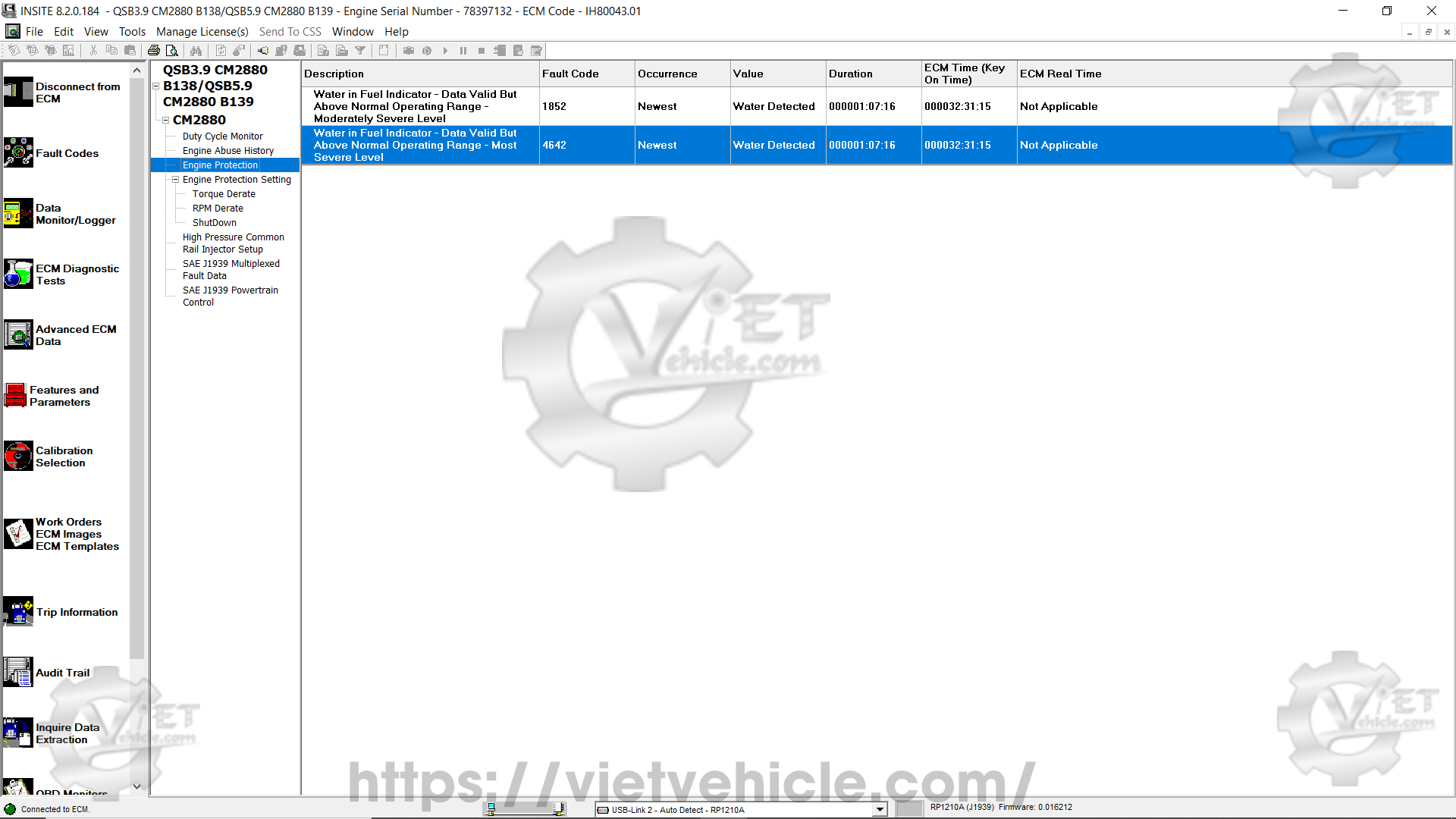 How to change Engine Protection parameter on Cummins Insite 9