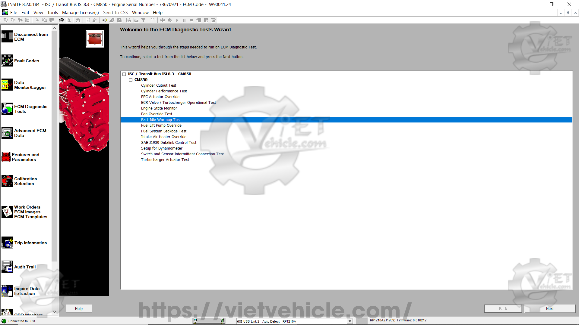 How to change Fast Idle Warmup parameter on Cummins Insite 3