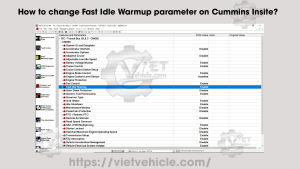 How to change Fast Idle Warmup parameter on Cummins Insite? 1 How to change Fast Idle Warmup parameter on Cummins Insite