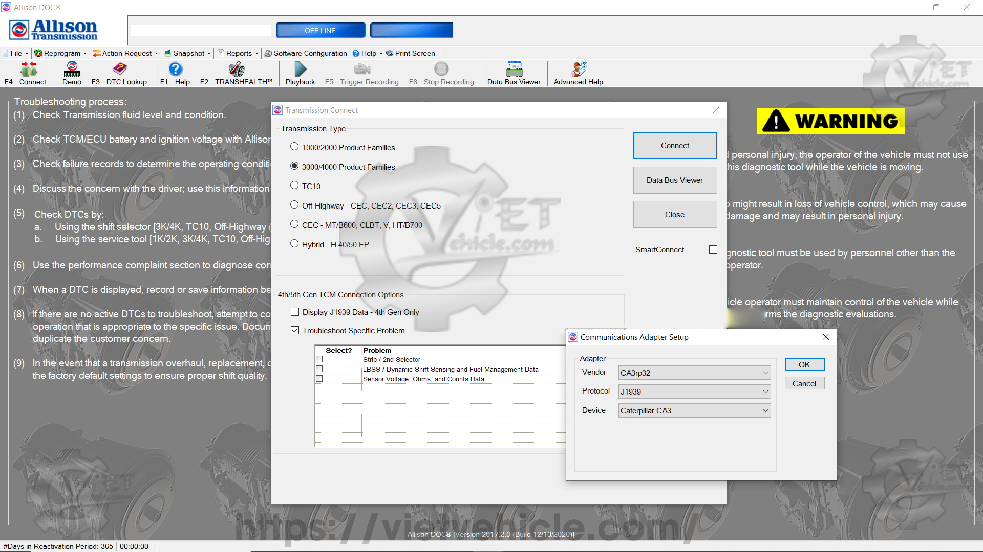 How to use Cat Adapter 3 to check diesel truck using Caterpillar engine and Allison transmission 7