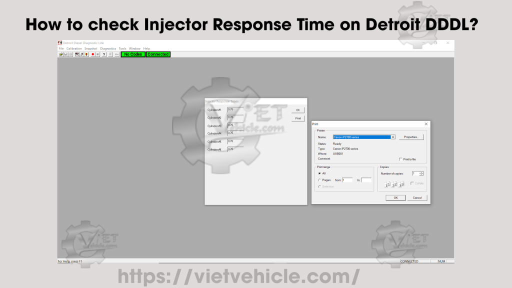 How to check Injector Response Time on Detroit DDDL