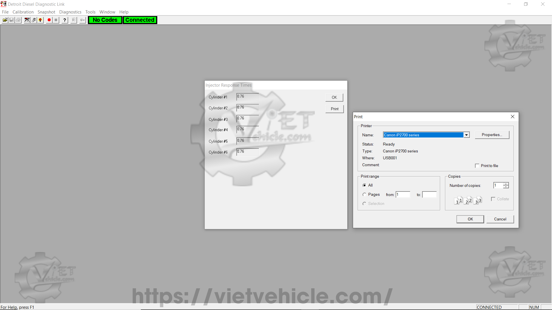 how to check injector response time on detroit dddl 1